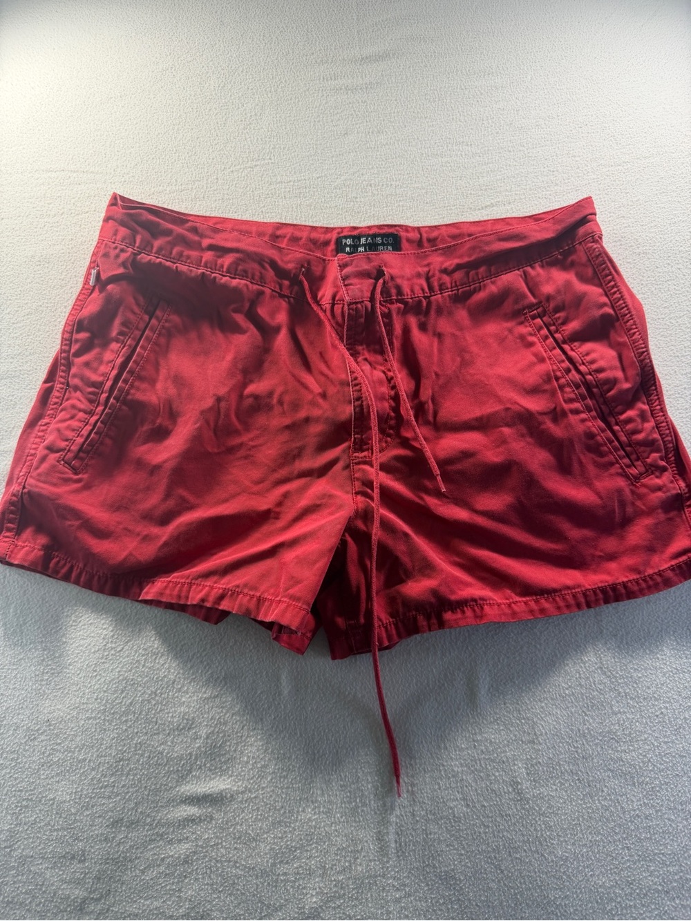 Vintage Polo Jeans Co Ralph Lauren Red Shorts S Y2K 100% Cotton Drawstring